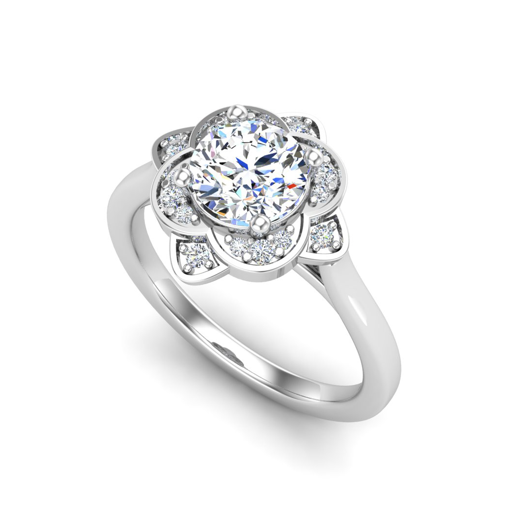Wren Halo Engagement Ring